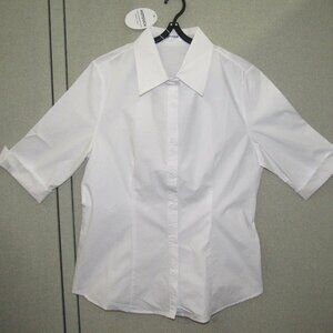 HOTOUCH Womens 3/4 Sleeve Button-Down Dress Shirt Slim Fit